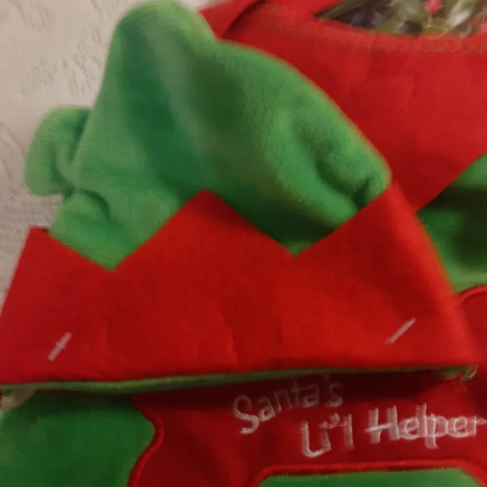 Rite Aid (M) Dog Christmas Red/Green Elf Suit w/Hat. Fits 12